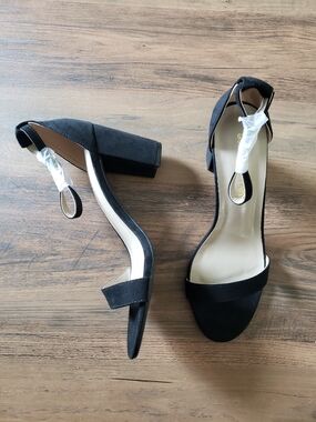 Dream Pairs Black Ankle Strap Block Heel Sandals